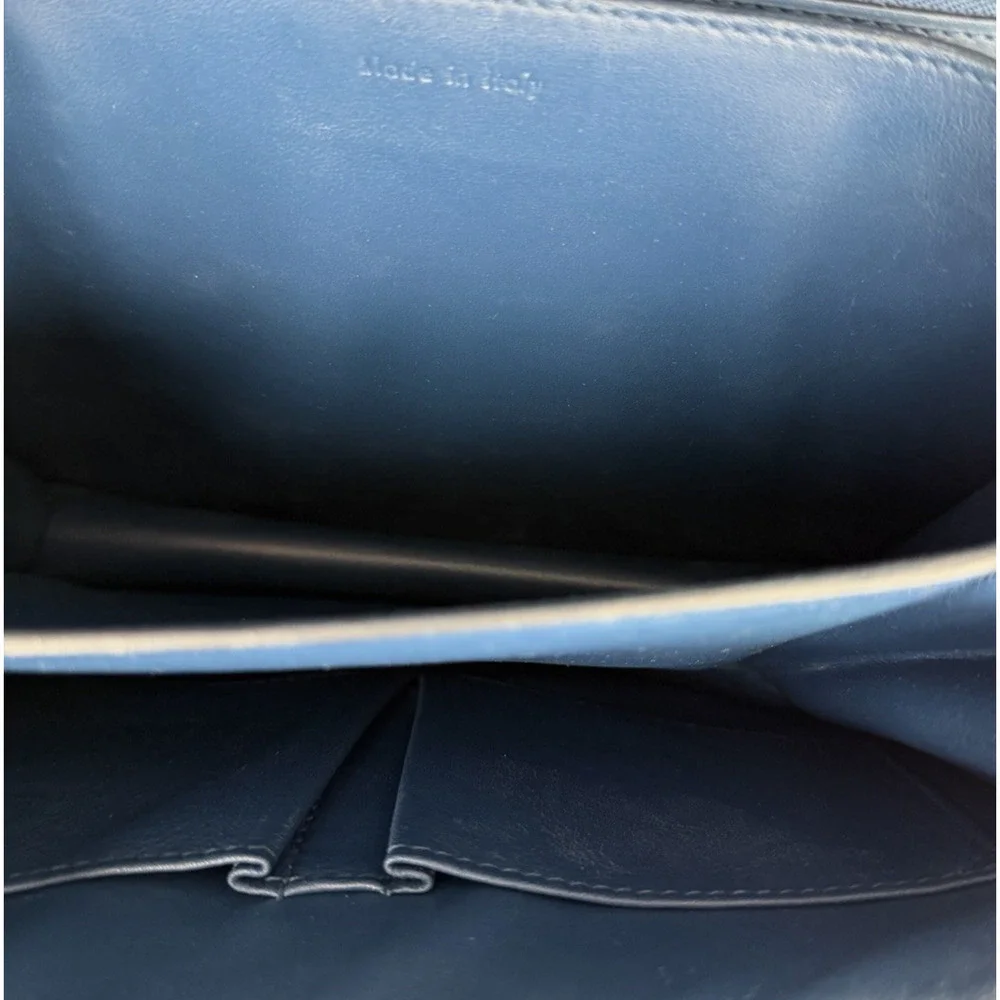 Celine Classic Box Bag Medium Blue Calfskin Leather Gold-Tone Hardware R1 - Picture 14 of 16